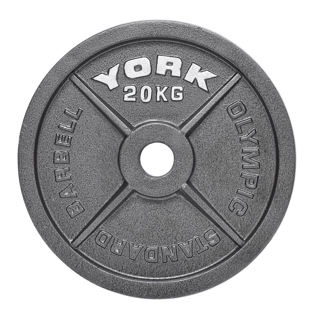 YORK York Olympic Cast Iron Weight Plate 1 x 20kg