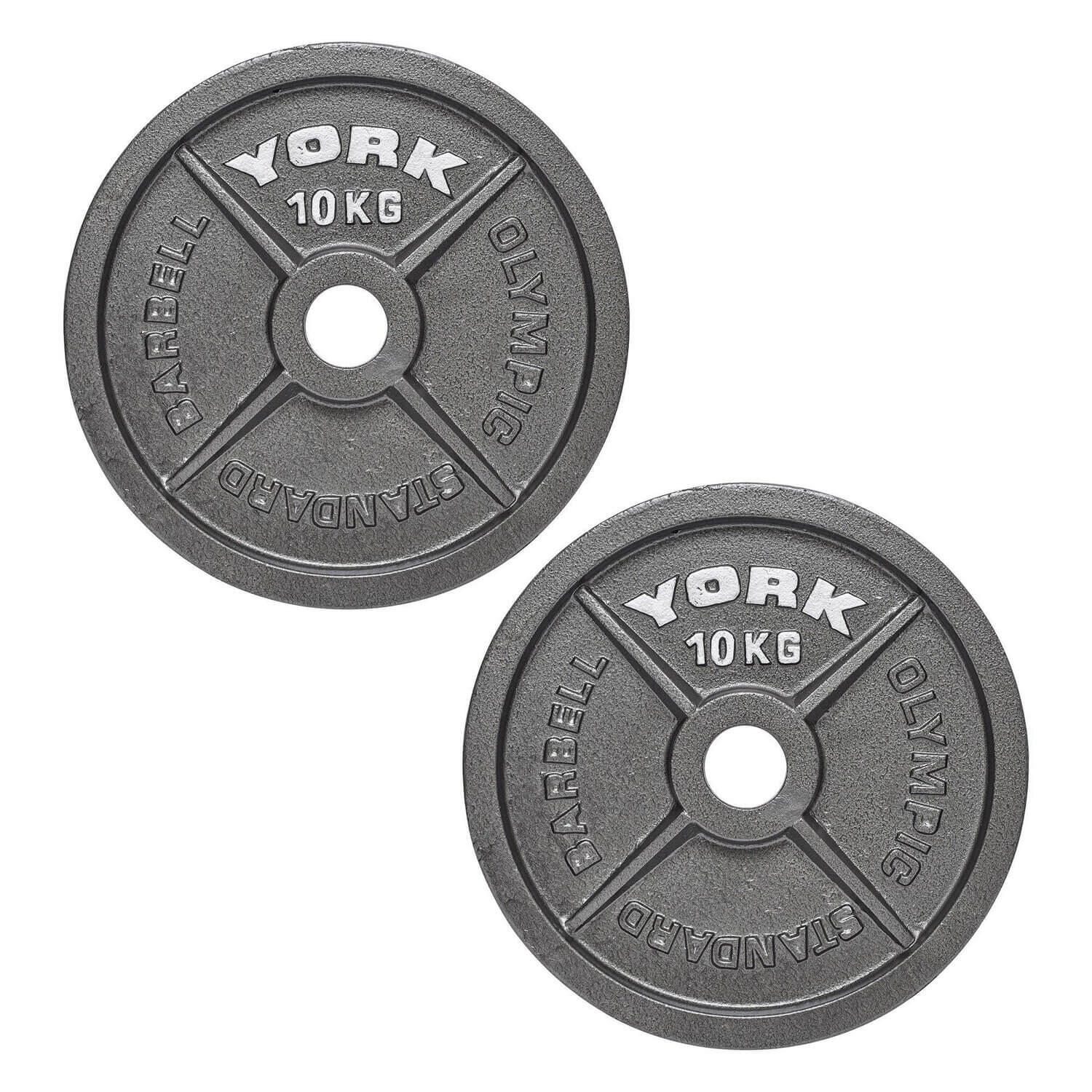 York Olympic Cast Iron Weight Plates 2 x 10kg 1/1