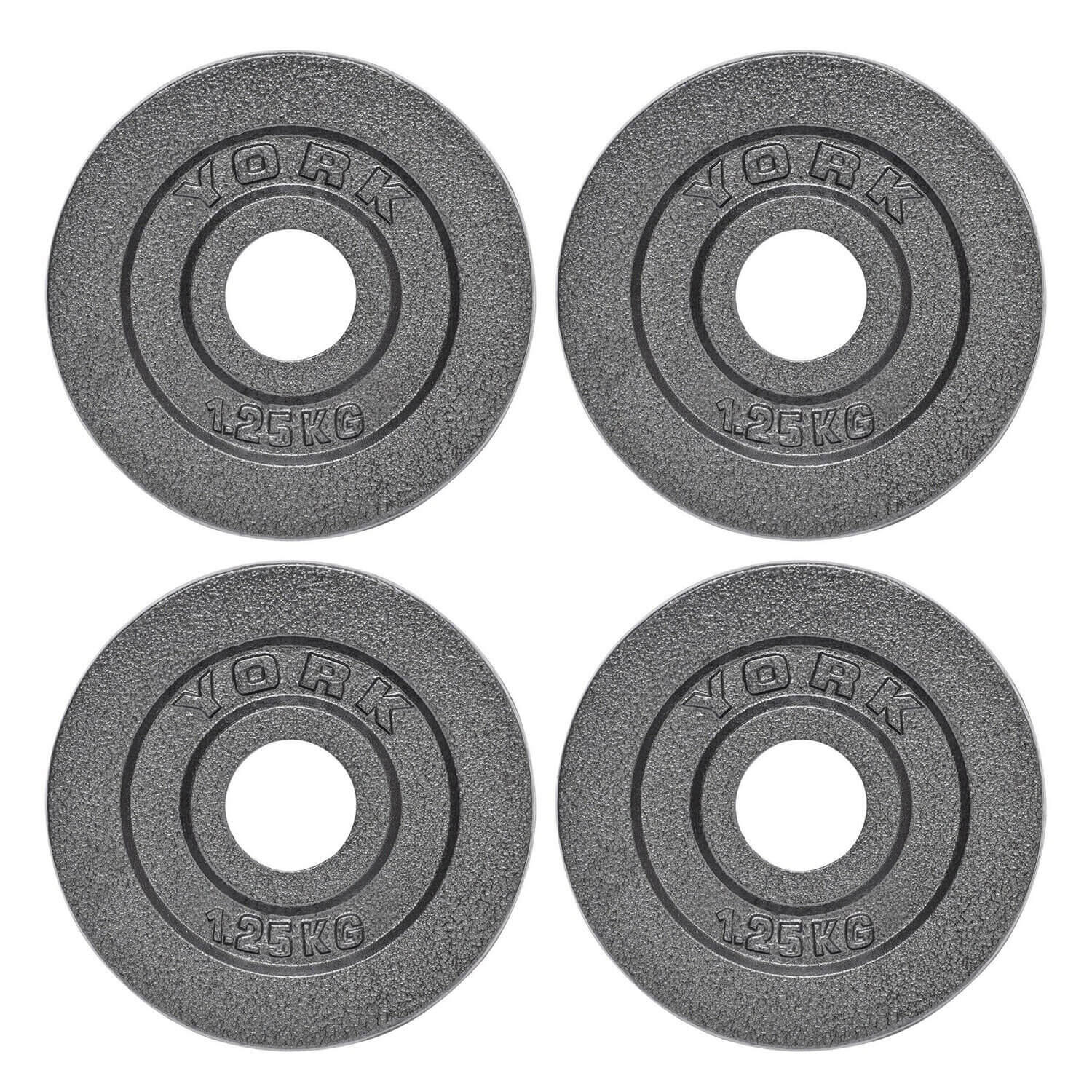 YORK York Olympic Cast Iron Weight Plates 4 x 1.25kg