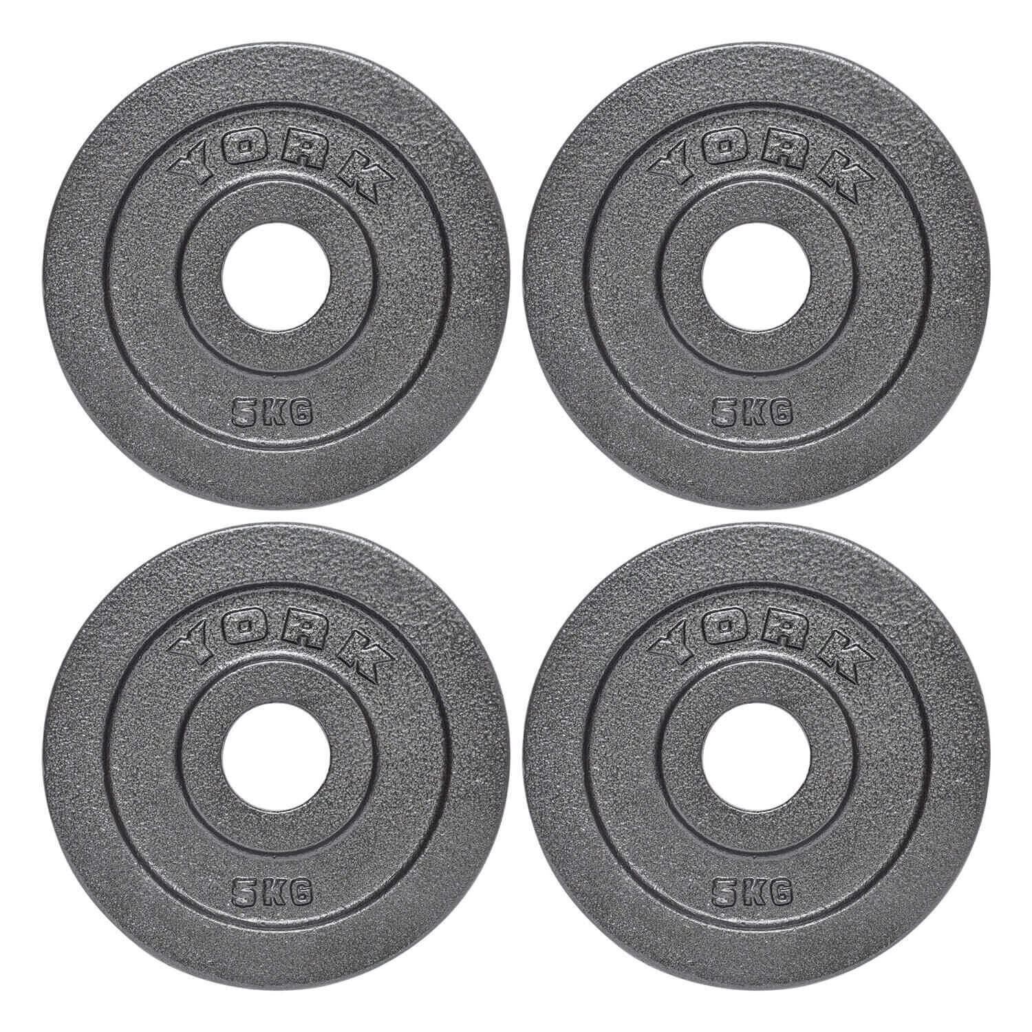 YORK York Olympic Cast Iron Weight Plates 4 x 5kg