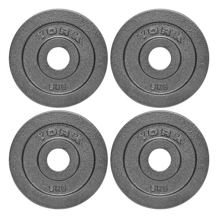 York Olympic Cast Iron Weight Plates 4 x 5kg YORK Decathlon