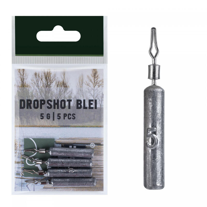 Drop Shot Blei mit Clip 5 g 5 Stück Set