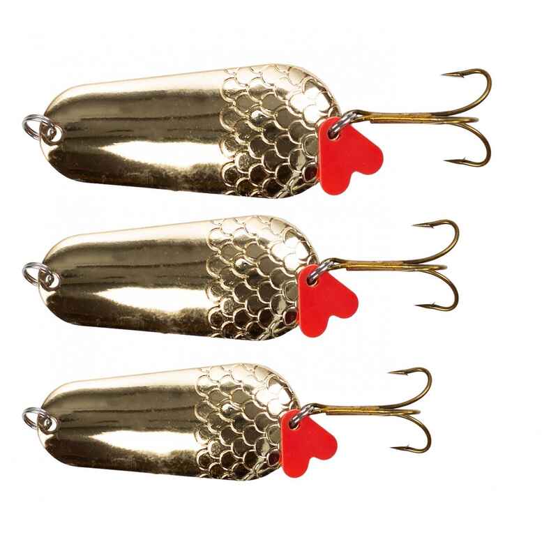 Löffelblinker Set zum Raubfisch Angeln Gold 16-34g 3-teilig