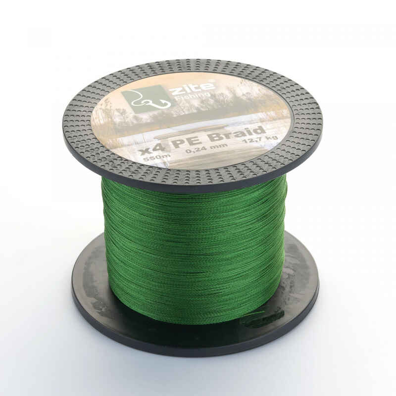 Angelschnur Geflochten PE 4x Grün 550m Spule 0,24mm