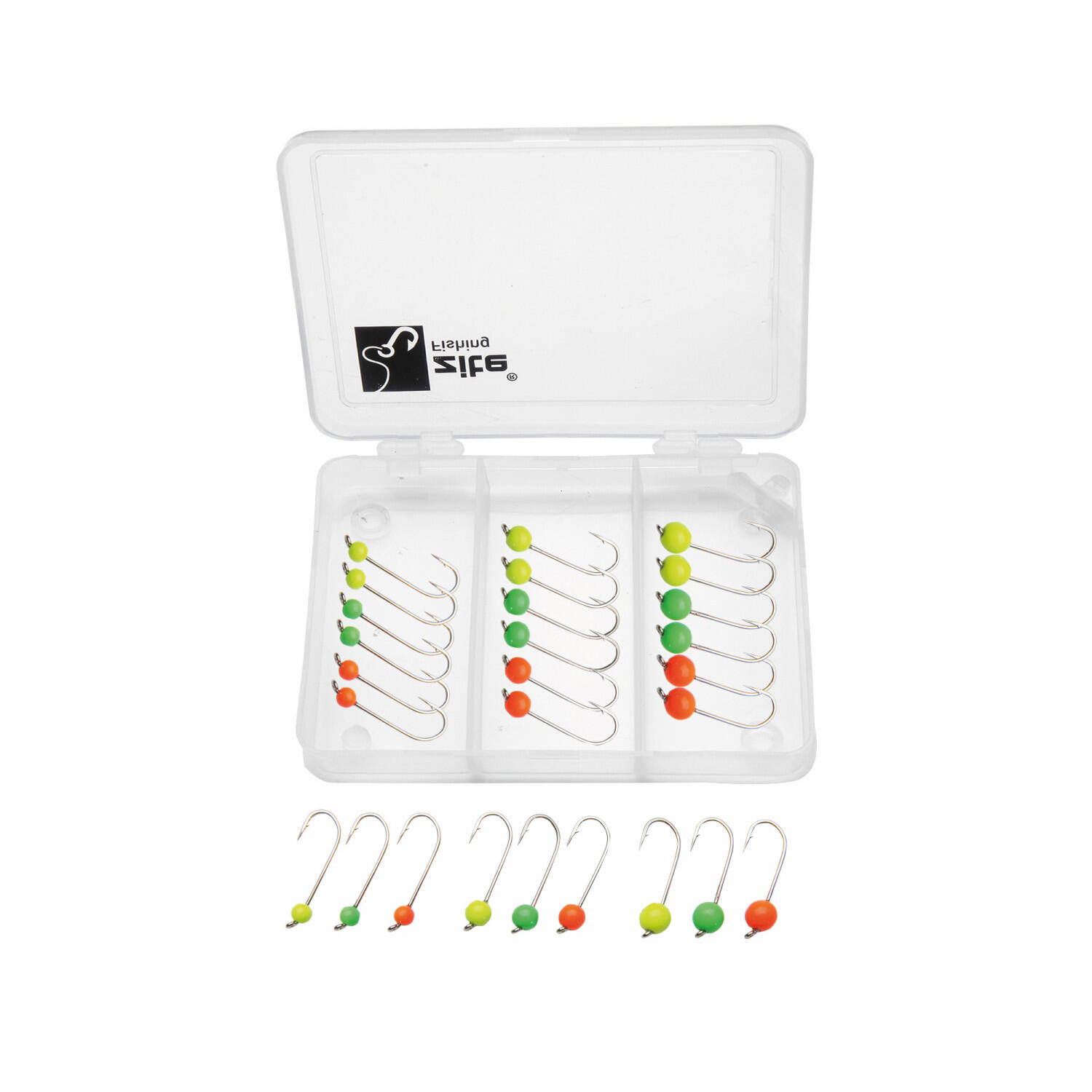 ZITE Tungsten Jigköpfe Set 27 Stück Jighaken UL 0,3-1,2g Neon mit Box