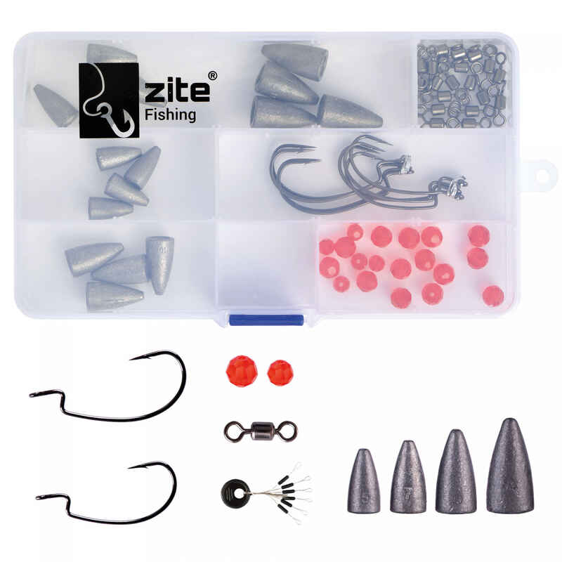 Carolina & Texas Rig Box 70-teilig Finesse Drop Shot Set