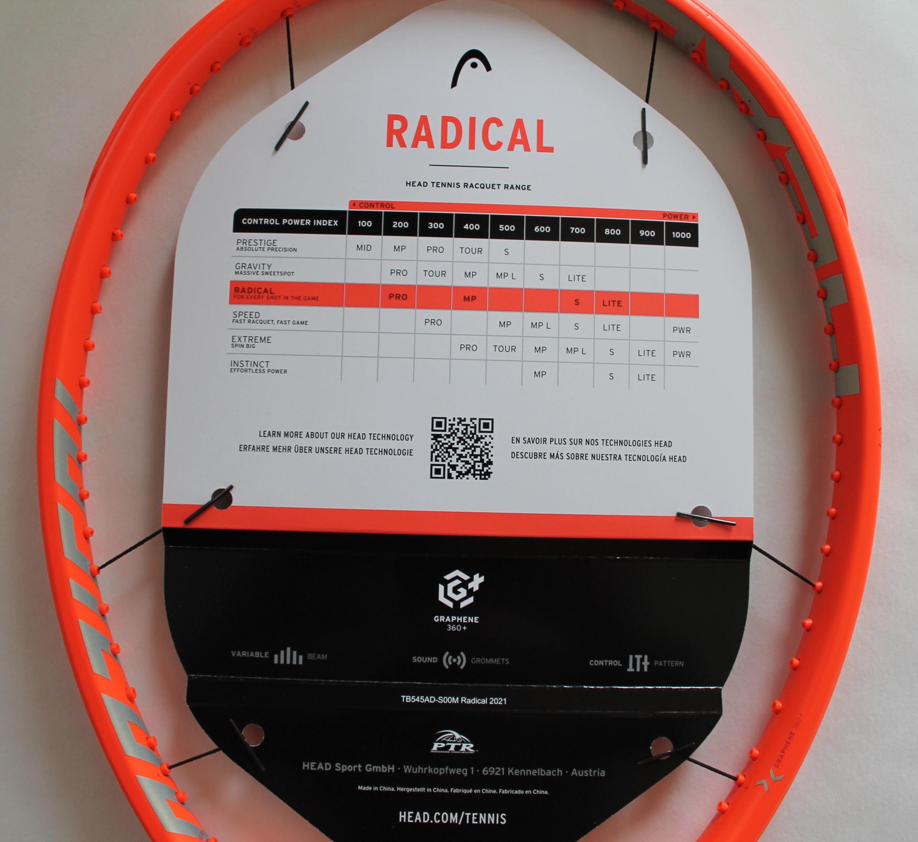 Radical PRO L2 neues Modell HEAD Graphene 360+ Turnierschläger unbesaitet 4/5