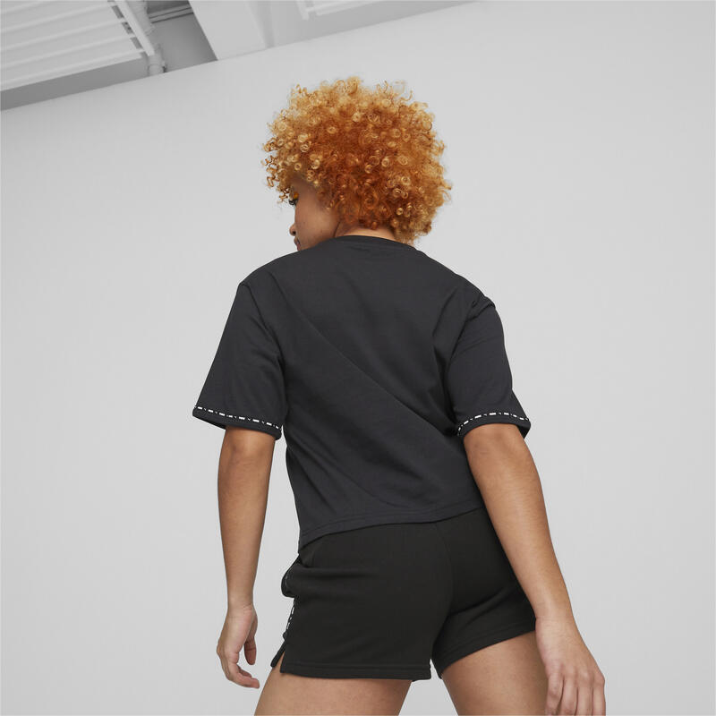 T-Shirt PUMA POWER Tape para mulher PUMA Preto