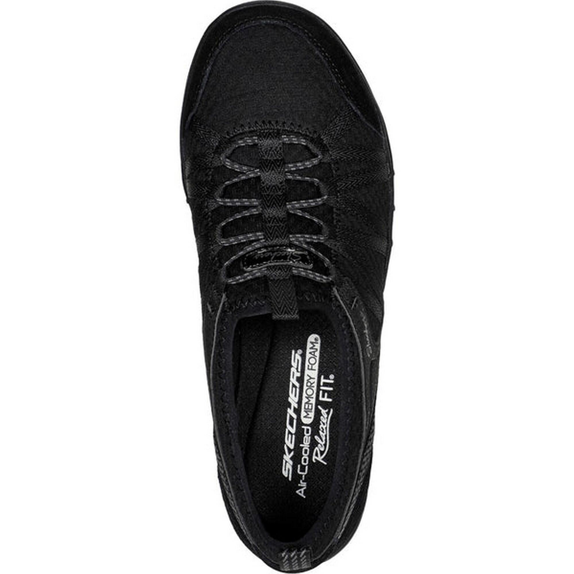 Womens/Ladies BreatheEasy Rugged Suede Relaxed Fit Trainers (Black) 3/4