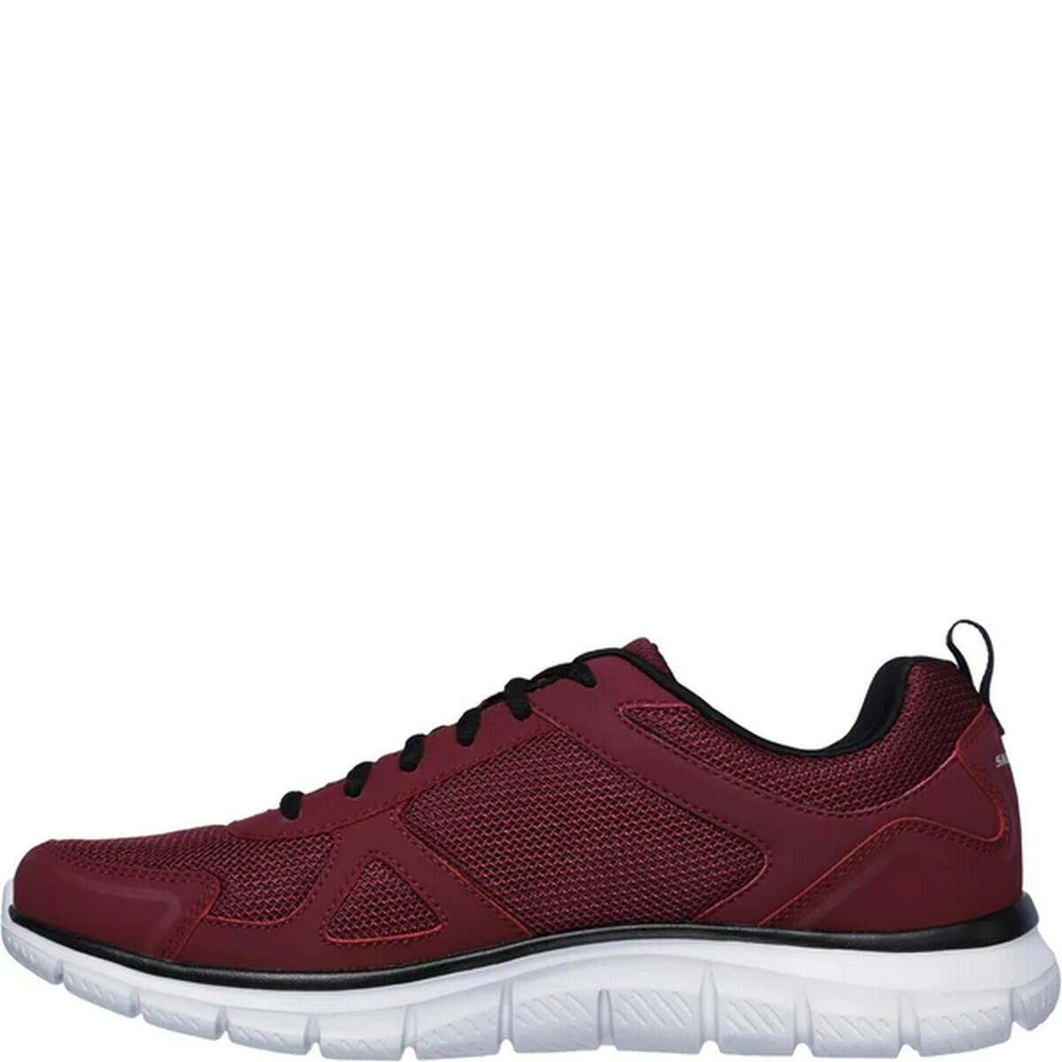 Mens Track Scloric Leather Trainers (Burgundy/Black) 2/5