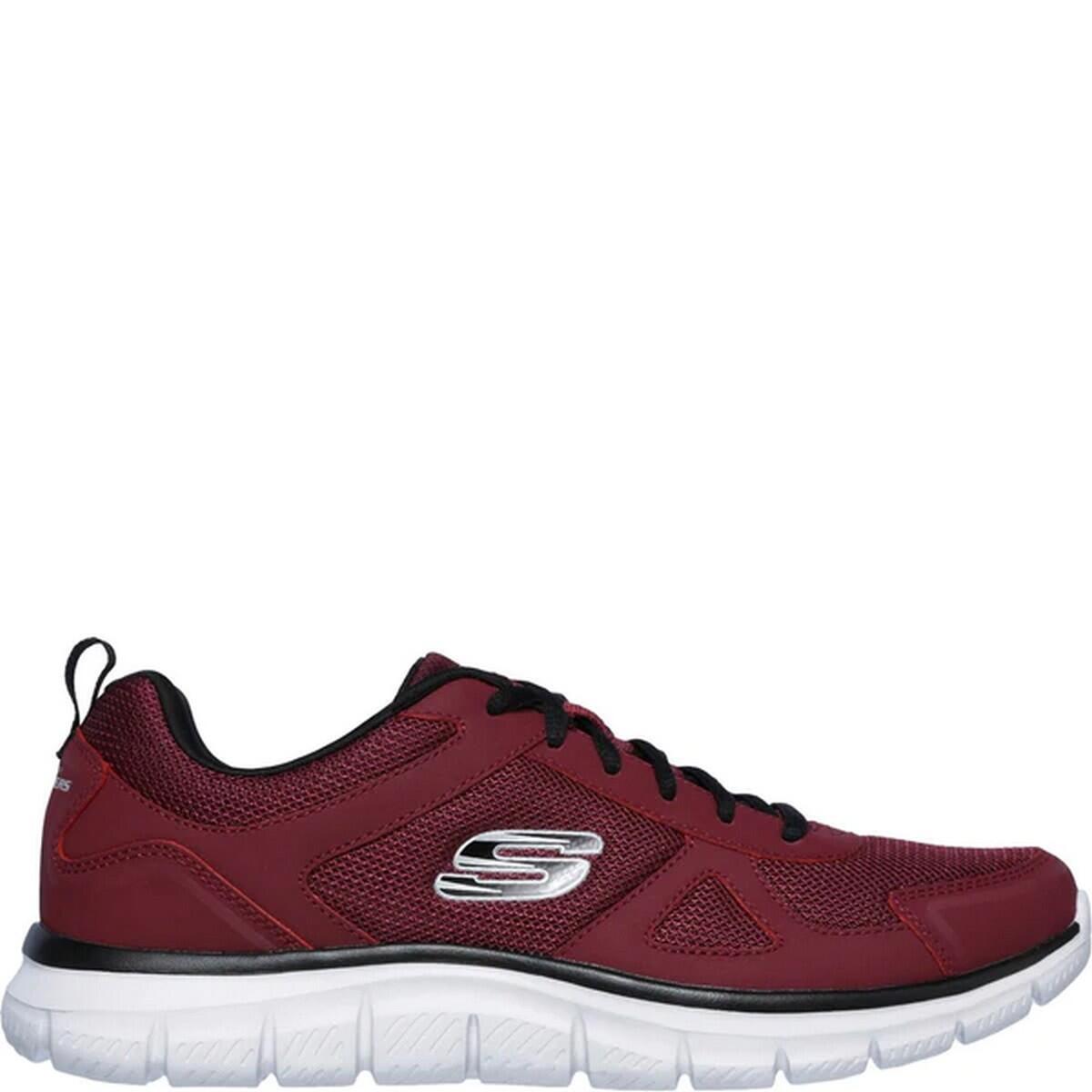 Mens Track Scloric Leather Trainers (Burgundy/Black) 3/5