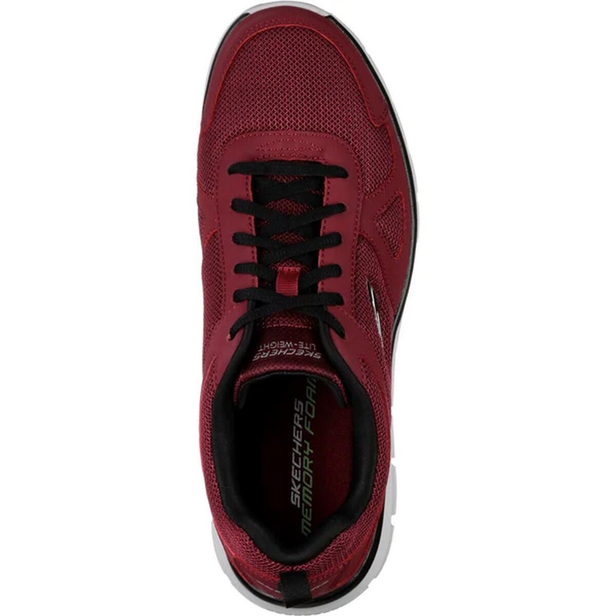 Mens Track Scloric Leather Trainers (Burgundy/Black) 4/5