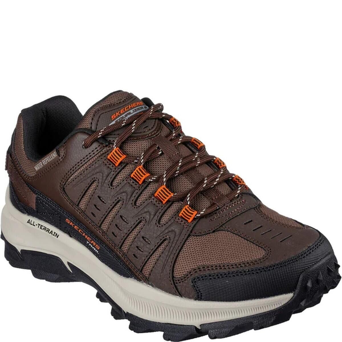 SKECHERS Mens Equalizer 5.0 Trail Solix Leather Trainers (Brown/Orange)