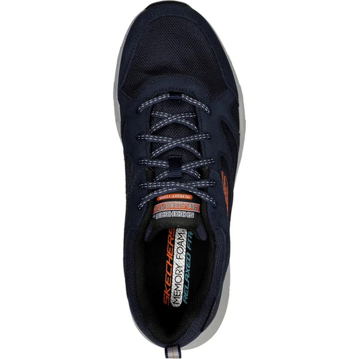 Mens Oak Canyon Sunfair Suede Relaxed Fit Trainers (Navy/Orange) 4/5