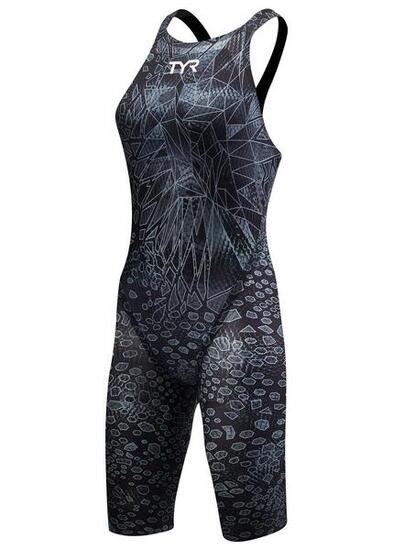 Lunettes de course TYR Black Ops 140 EV pour enfants - Gris fumé/Vert/Noir