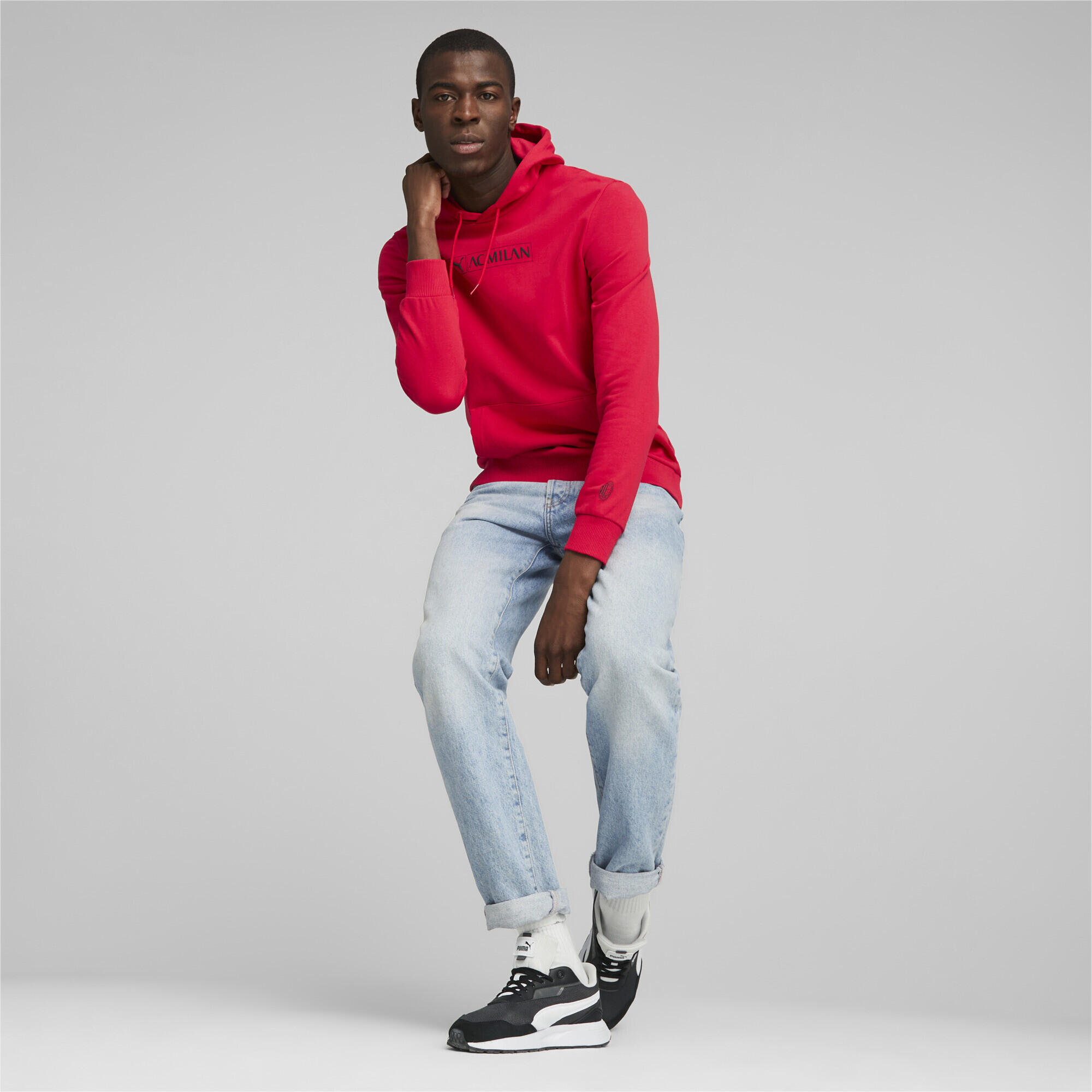 Felpa con cappuccio A.C. Milan ftblLegacy da uomo PUMA Tango Red Black 4/6