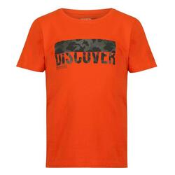 Camiseta Bosley V Diseño Impreso para Niños/Niñas Naranja Magma