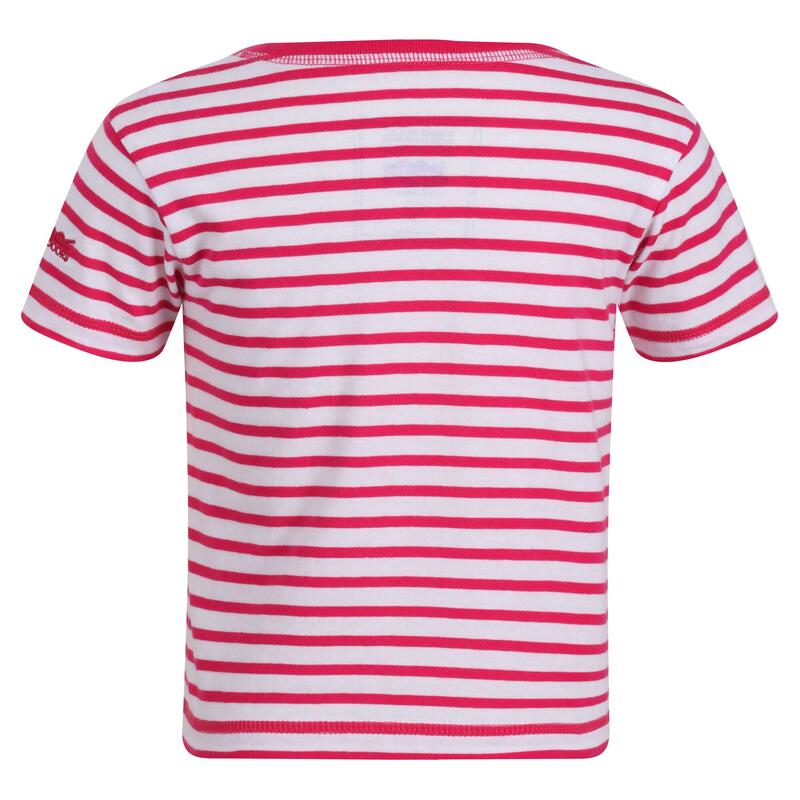 T-Shirt Porquinha Peppa Listado Criança Rosa Fusão / Branco