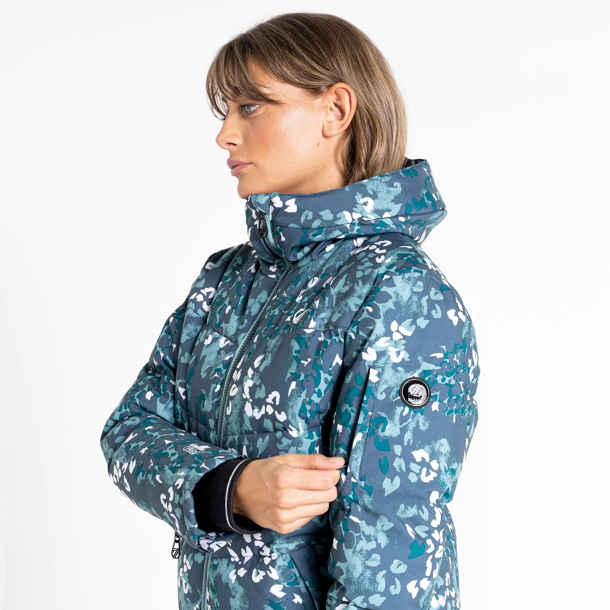 Womens/Ladies Verdict Animal Print Insulated Hooded Ski Jacket (Canton Green) 4/5