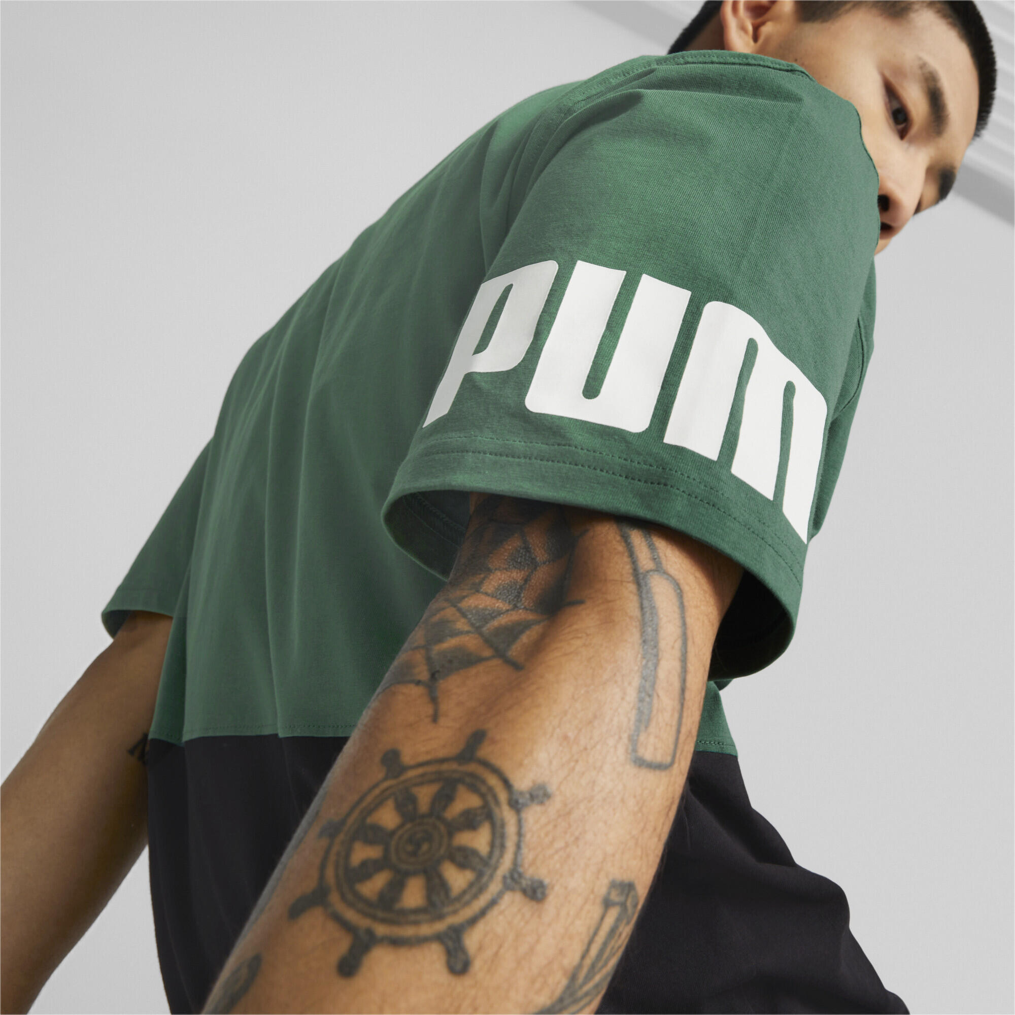 Camiseta Hombre PUMA POWER Colourblock PUMA Vine Green 5/7