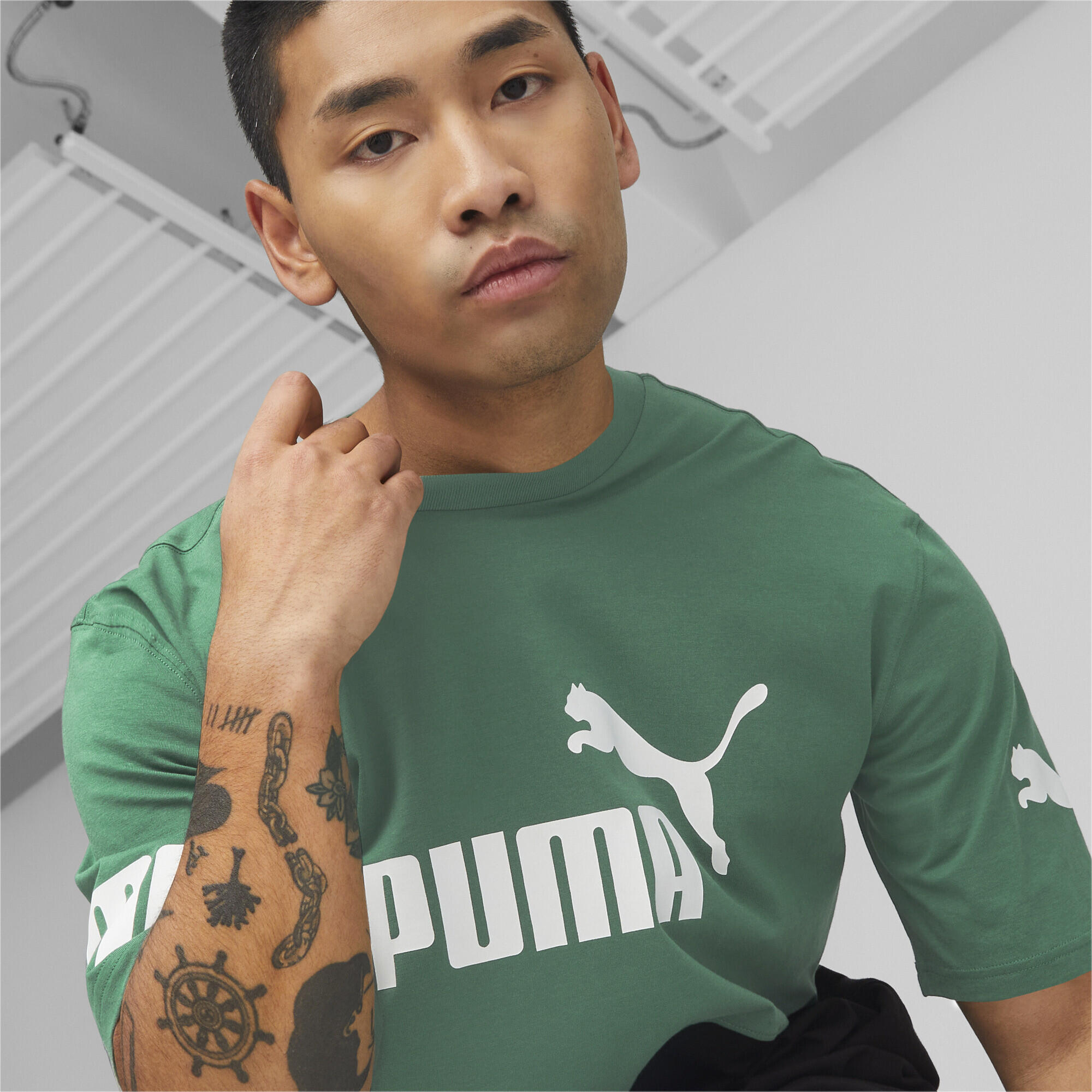 Camiseta Hombre PUMA POWER Colourblock PUMA Vine Green 4/7