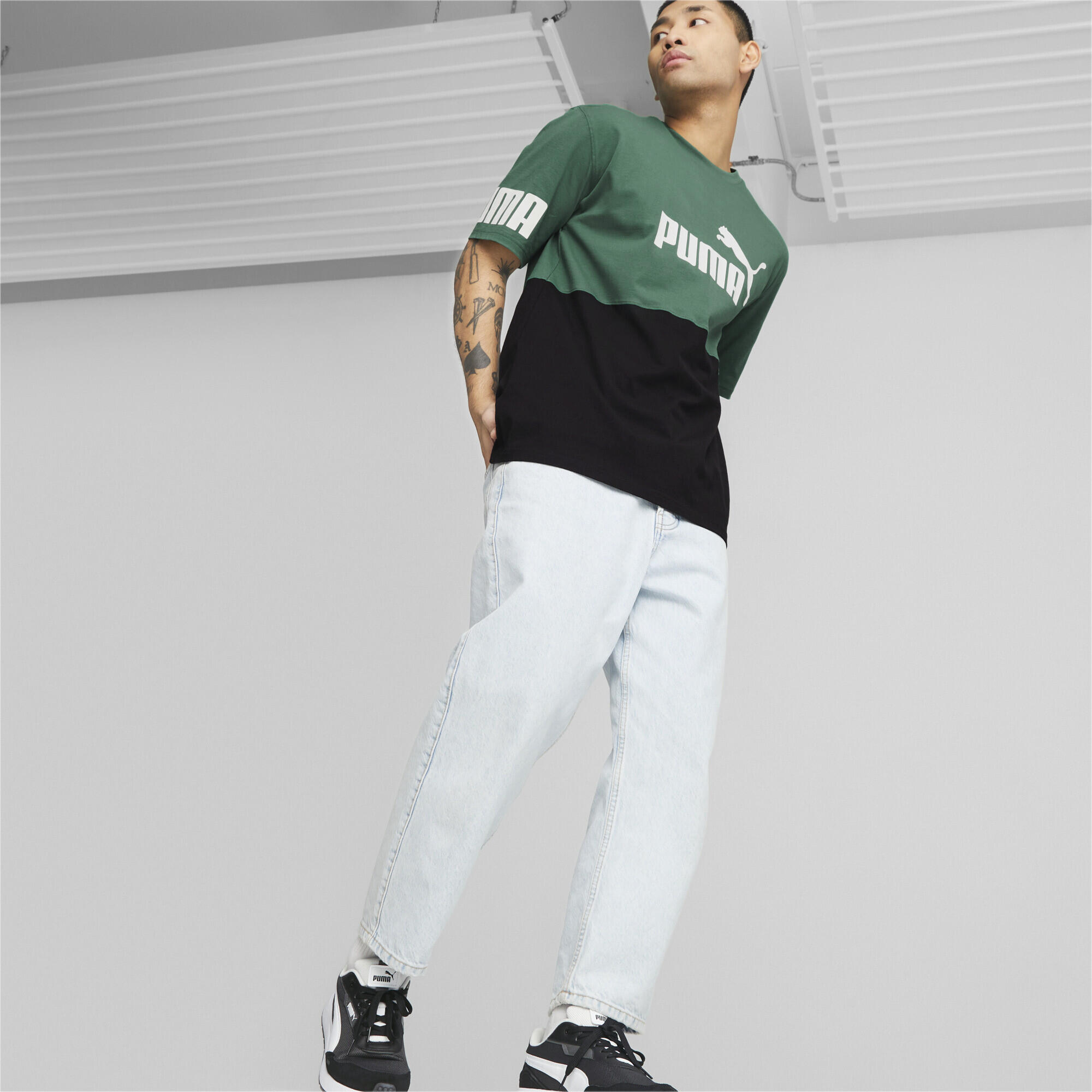 Camiseta Hombre PUMA POWER Colourblock PUMA Vine Green 3/7