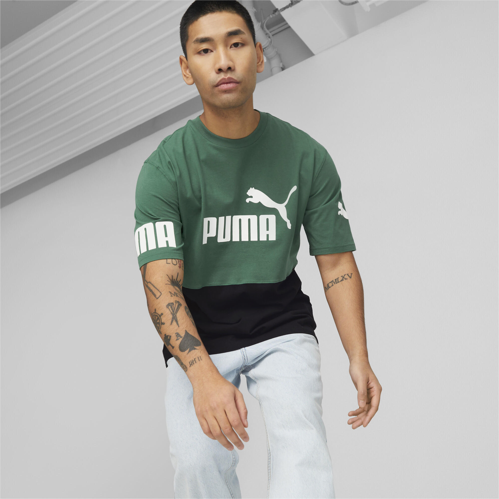 Camiseta Hombre PUMA POWER Colourblock PUMA Vine Green 2/7