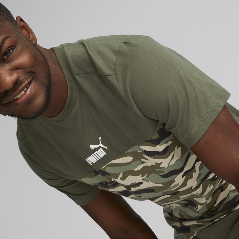 T-shirt de camuflagem com blocos de cores Essentials para homem PUMA