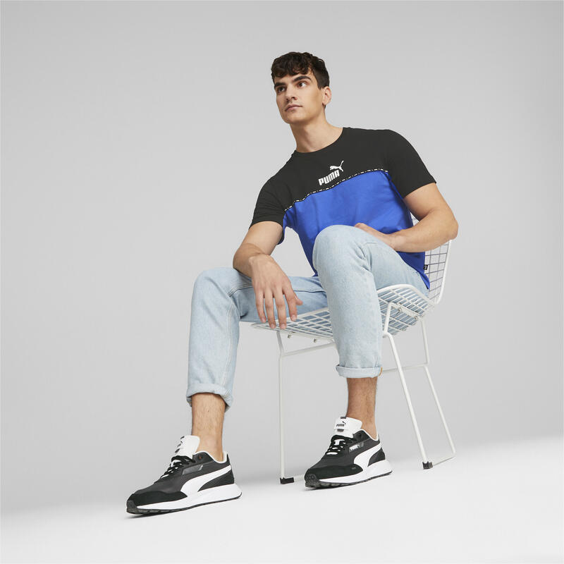 T-shirt PUMA com banda de blocos de cores Essentials para homem