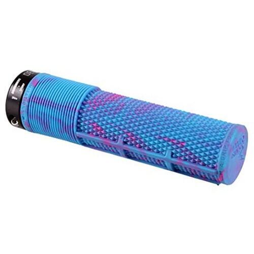 DMR Deathgrip Bike Handle Bar Grips Lock On - Thin Flangeless Miami Blue 2/2
