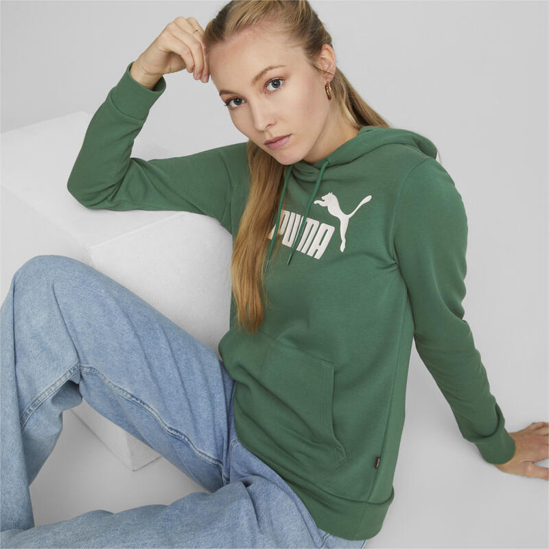 Pulóver Puma Ess Logo Hoodie Tr S, Zöld, Nők