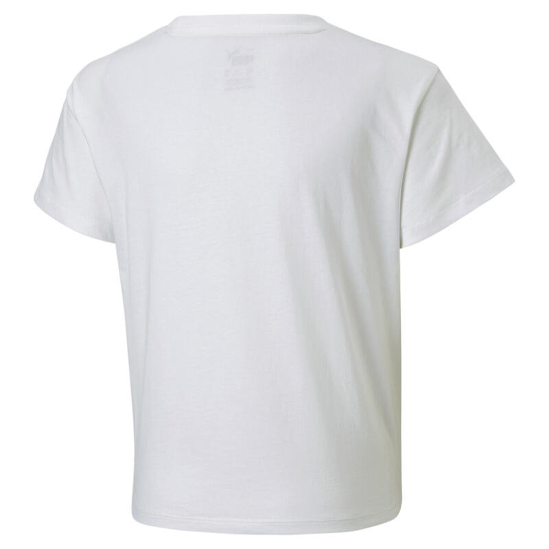 T-shirt annodata Essentials+ Logo da ragazza PUMA White