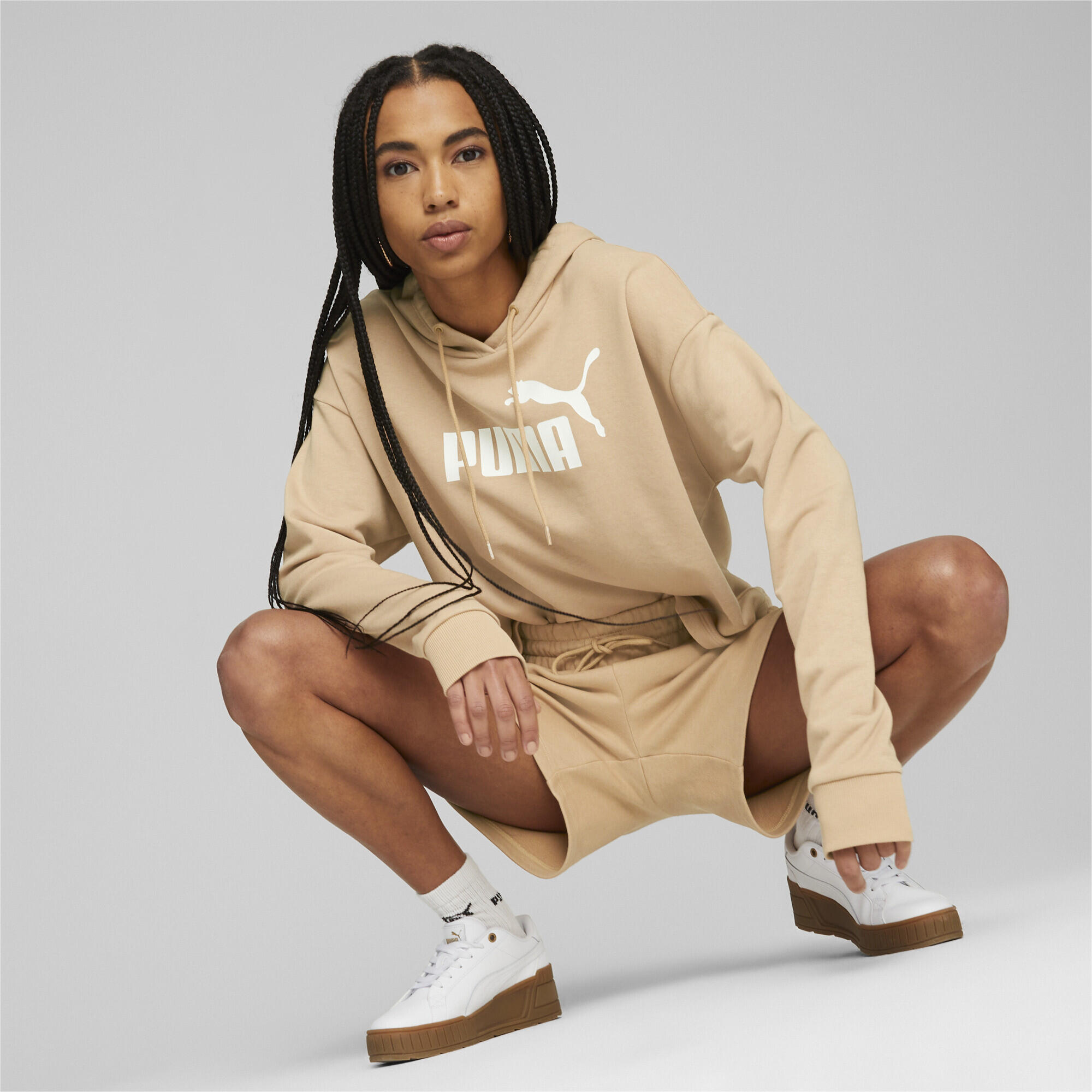 Shorts Essentials High Waist Donna PUMA Dusty Tan Beige 5/6