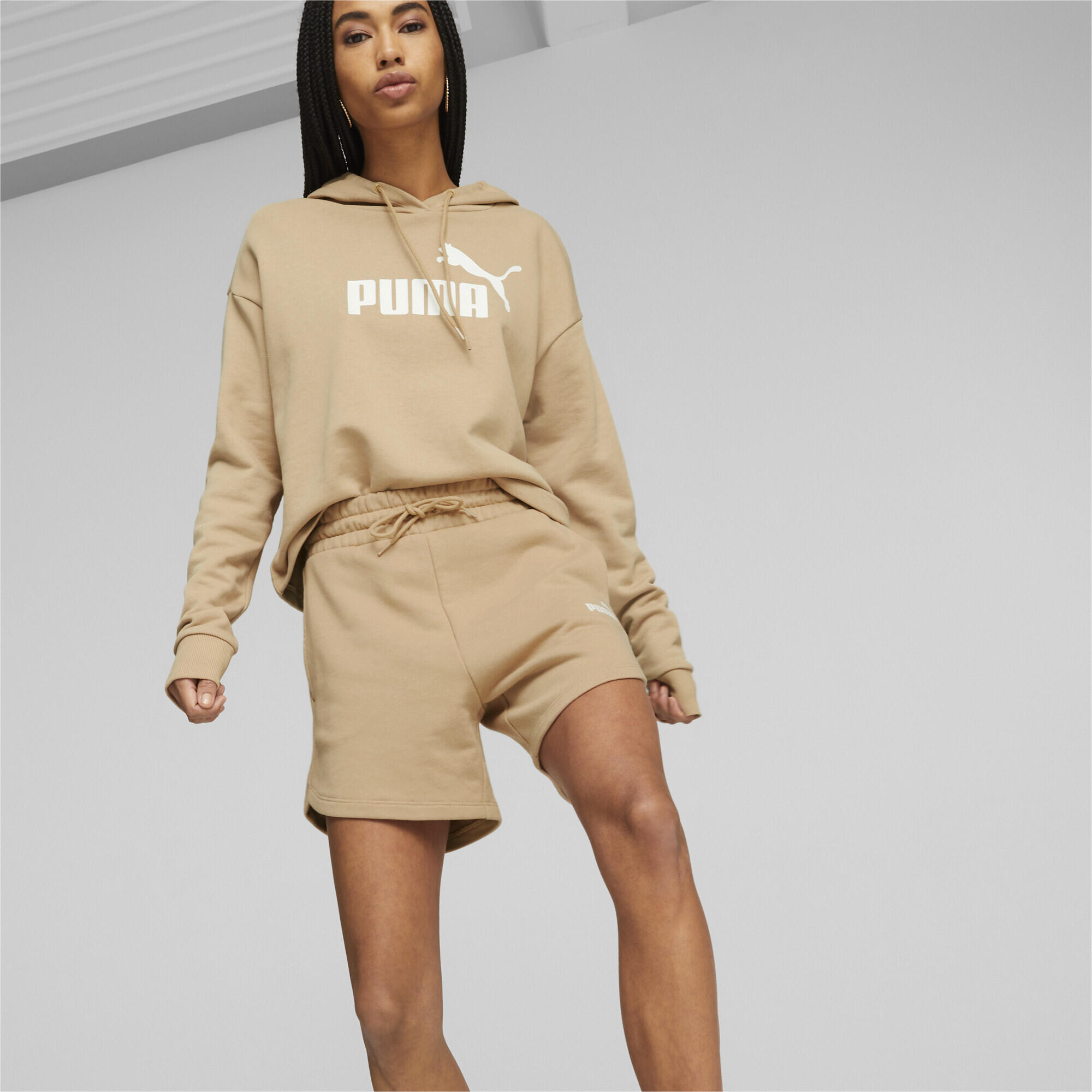 Shorts Essentials High Waist Donna PUMA Dusty Tan Beige 2/6