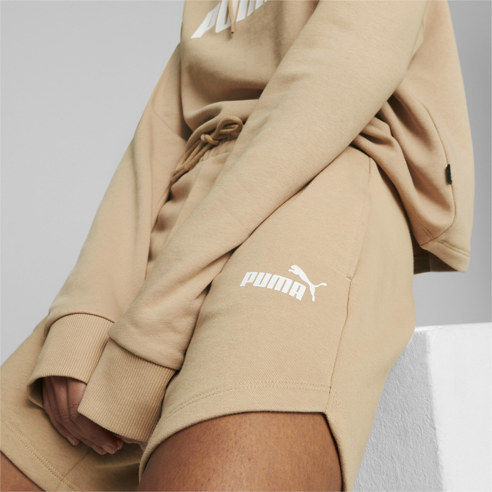 Shorts Essentials High Waist Donna PUMA Dusty Tan Beige 3/6