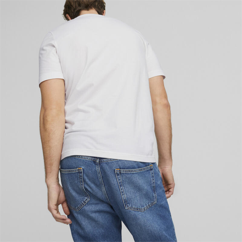 T-shirt con logo bicolore Essentials uomo PUMA White Dark Night