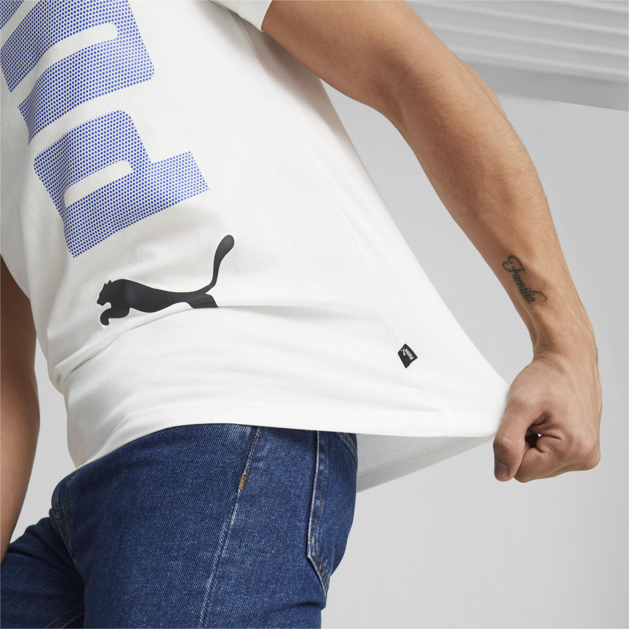 T-shirt Essentials+ Logo Lab da uomo PUMA White 5/6
