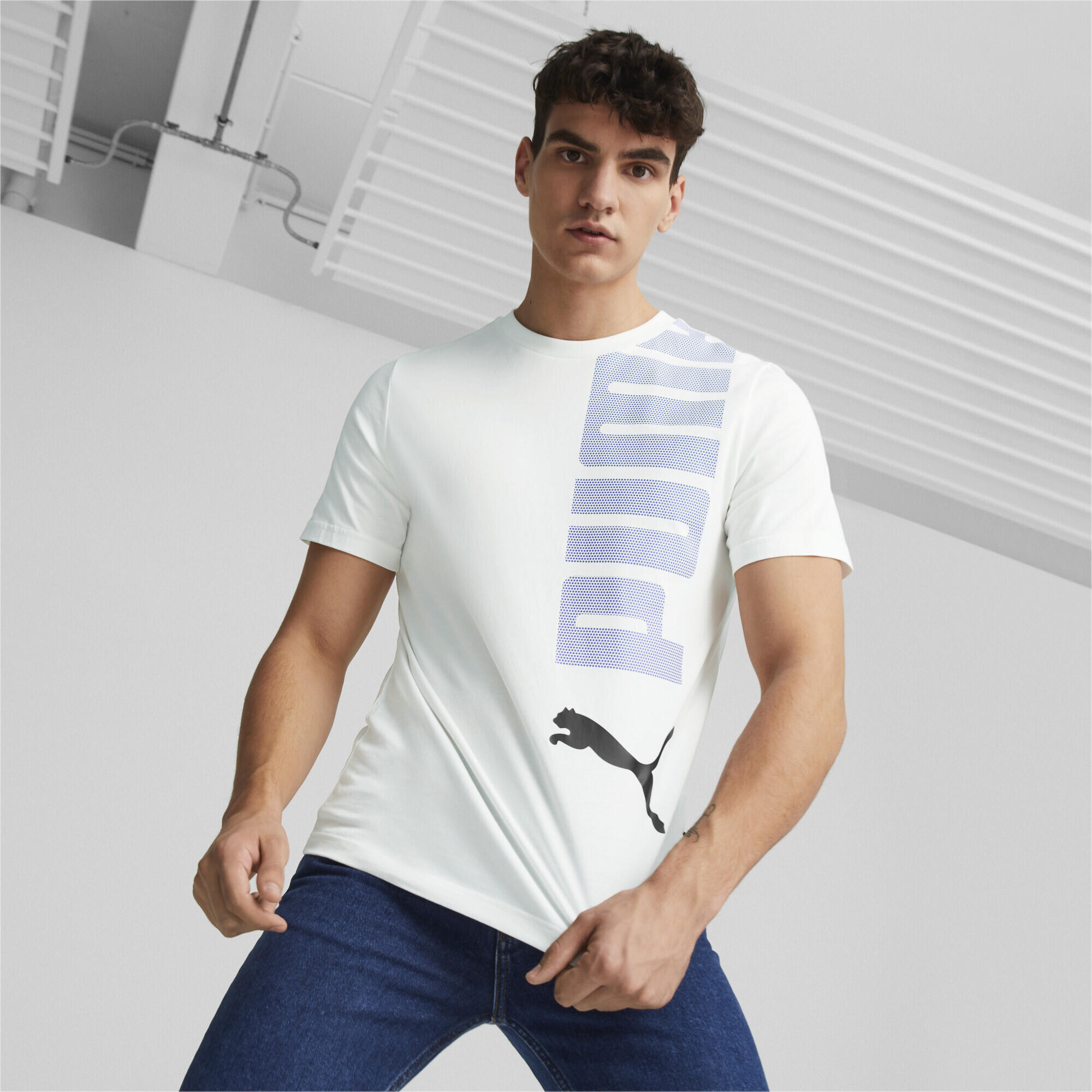 T-shirt Essentials+ Logo Lab da uomo PUMA White 2/6
