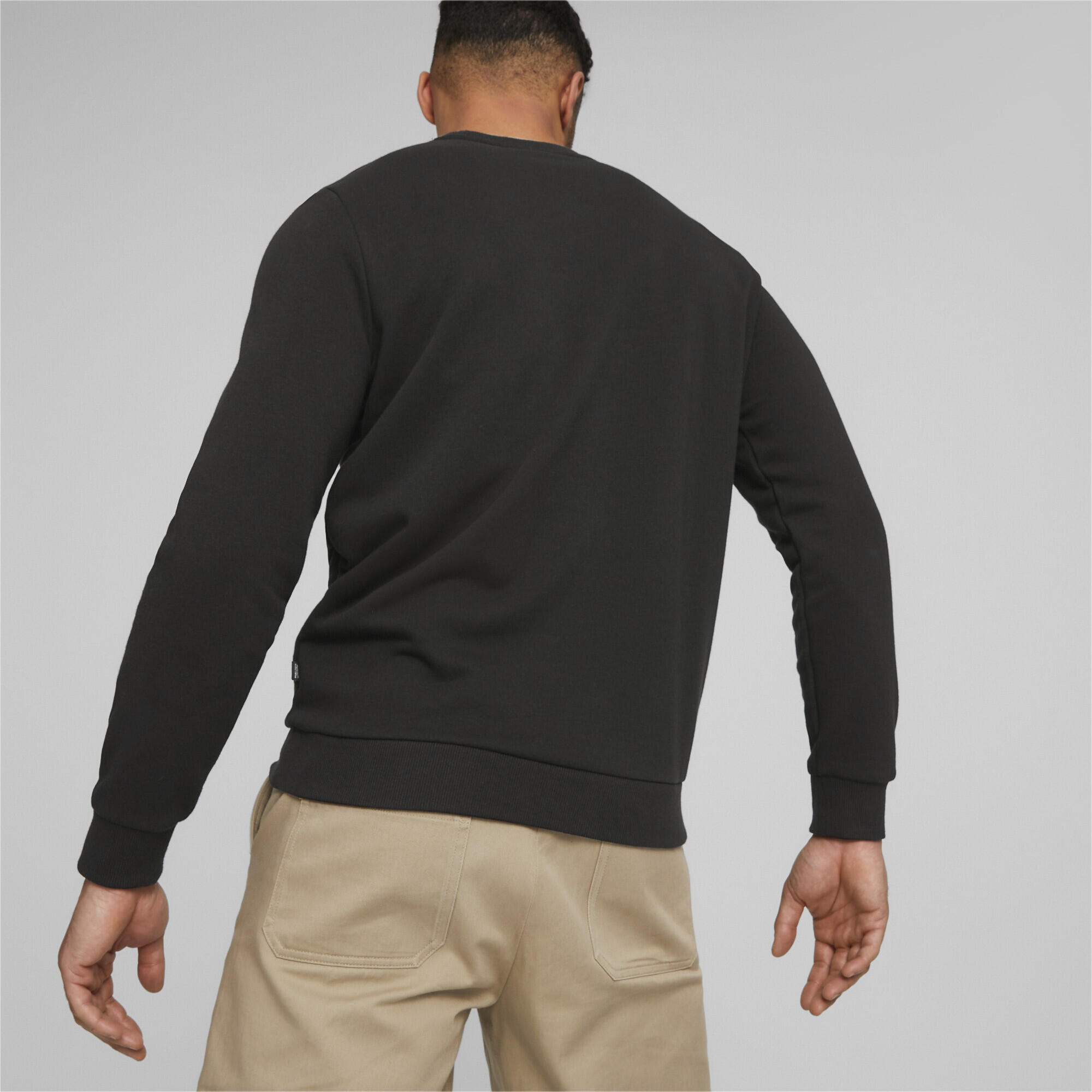 Pull à col ras du cou à gros logo Essentials+ Homme PUMA Black White 5/6