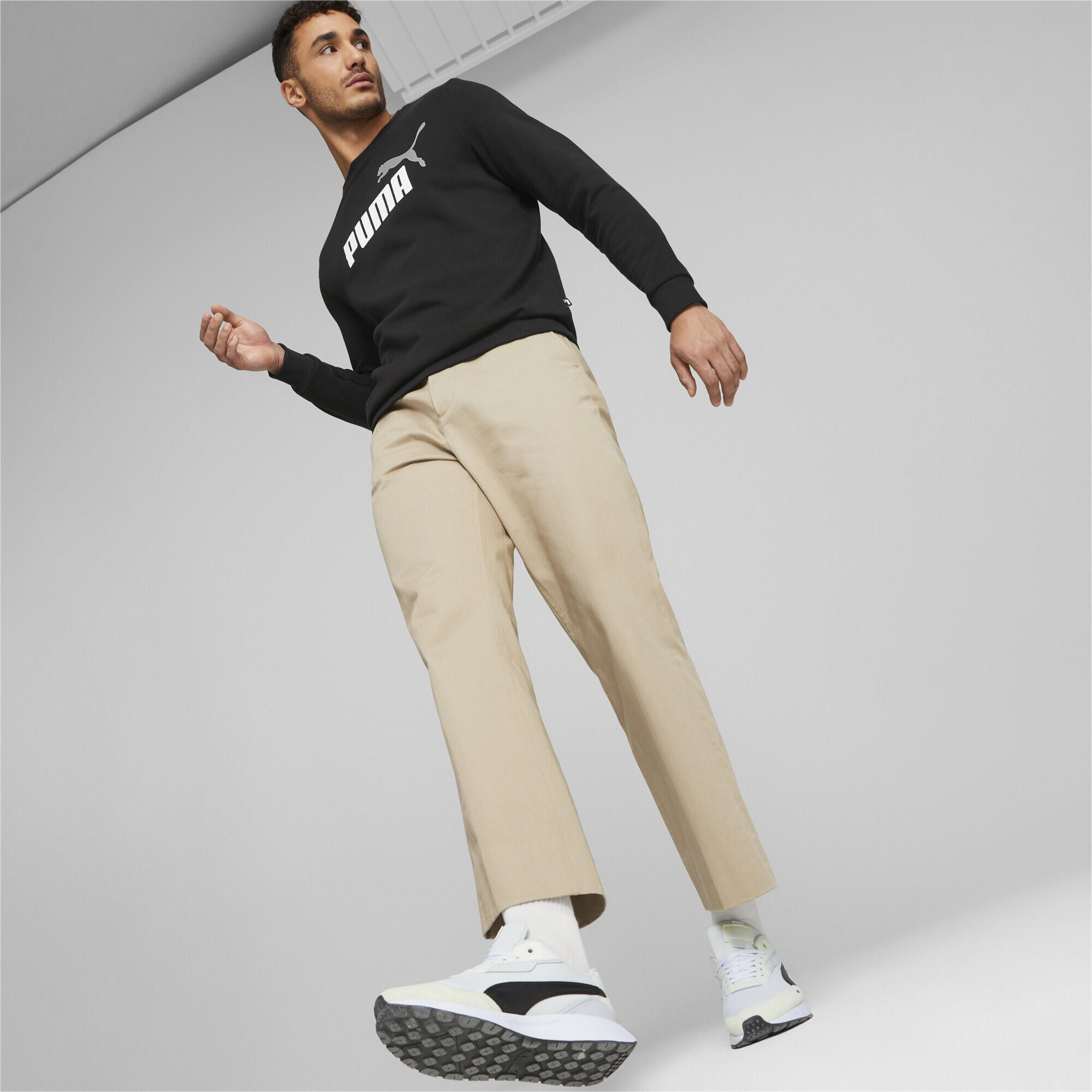 Pull à col ras du cou à gros logo Essentials+ Homme PUMA Black White 4/6