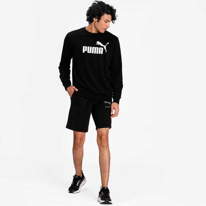 Essentials Big Logo sweater met ronde hals voor heren PUMA Black