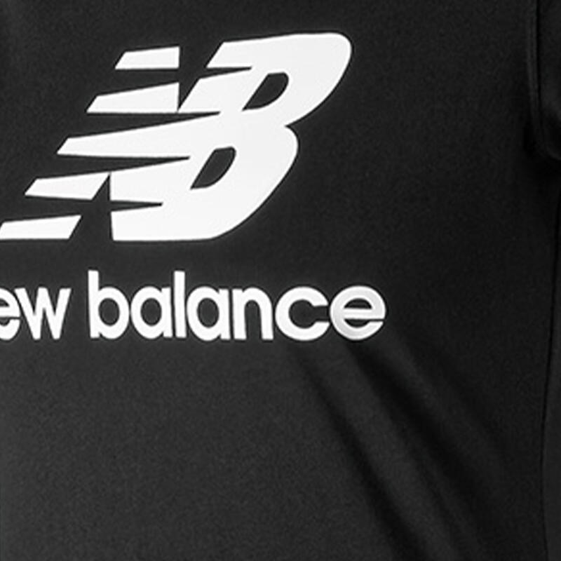 Póló New Balance Essentials Stacked Logo, Fekete, Nők