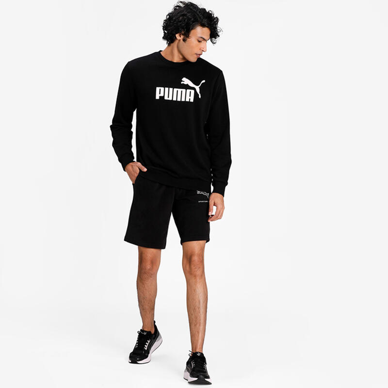 Essentials Big Logo Sweatshirt mit Rundhalsausschnitt Herren PUMA Black