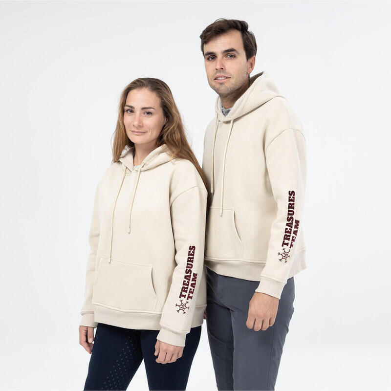 Sudadera Equitación Mon Trèsor Equestrian Beige Hombre Mujer Con Capucha
