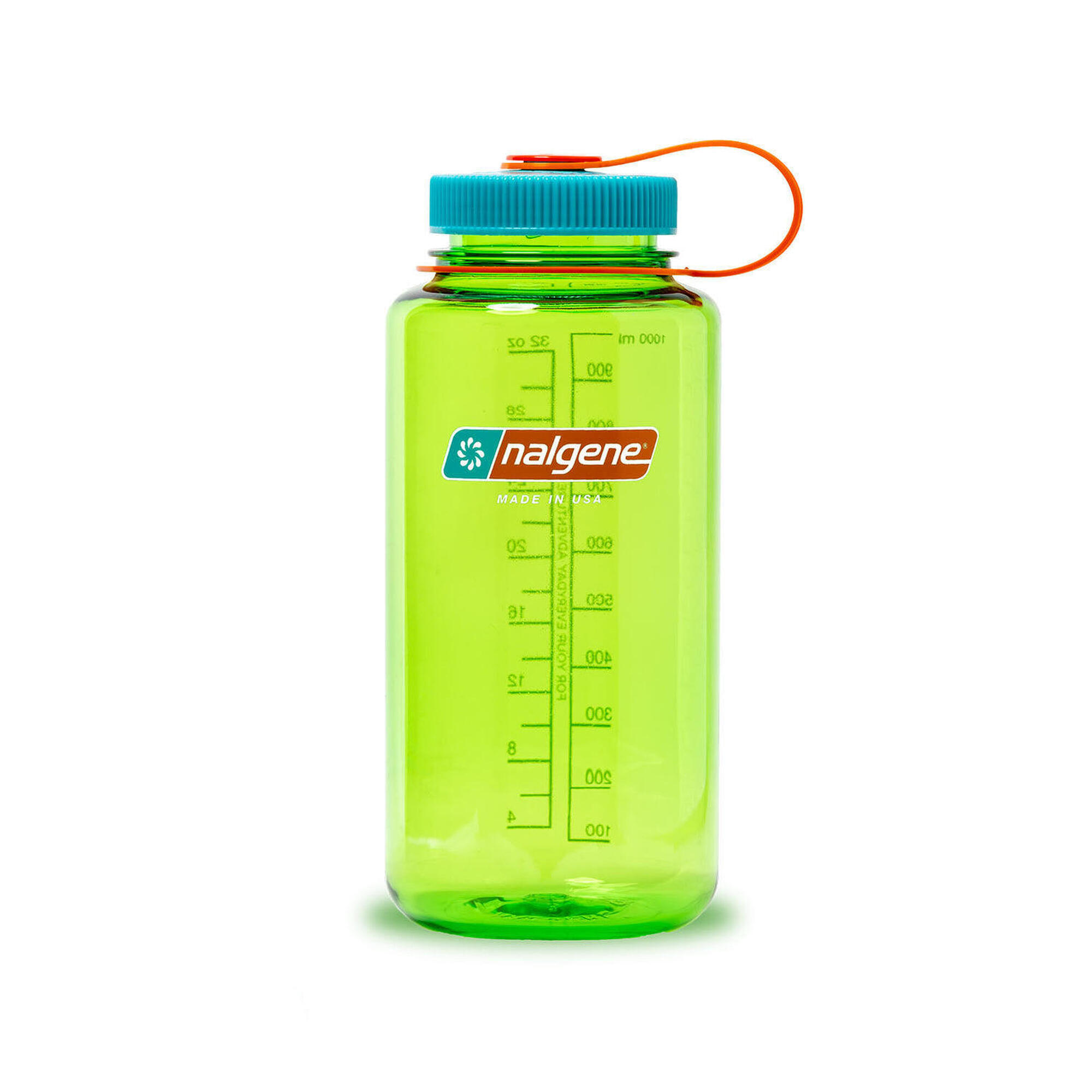 NALGENE 1L Wide Mouth Sustain Water Bottle - Made From 50% Plastic Waste - Lime Green