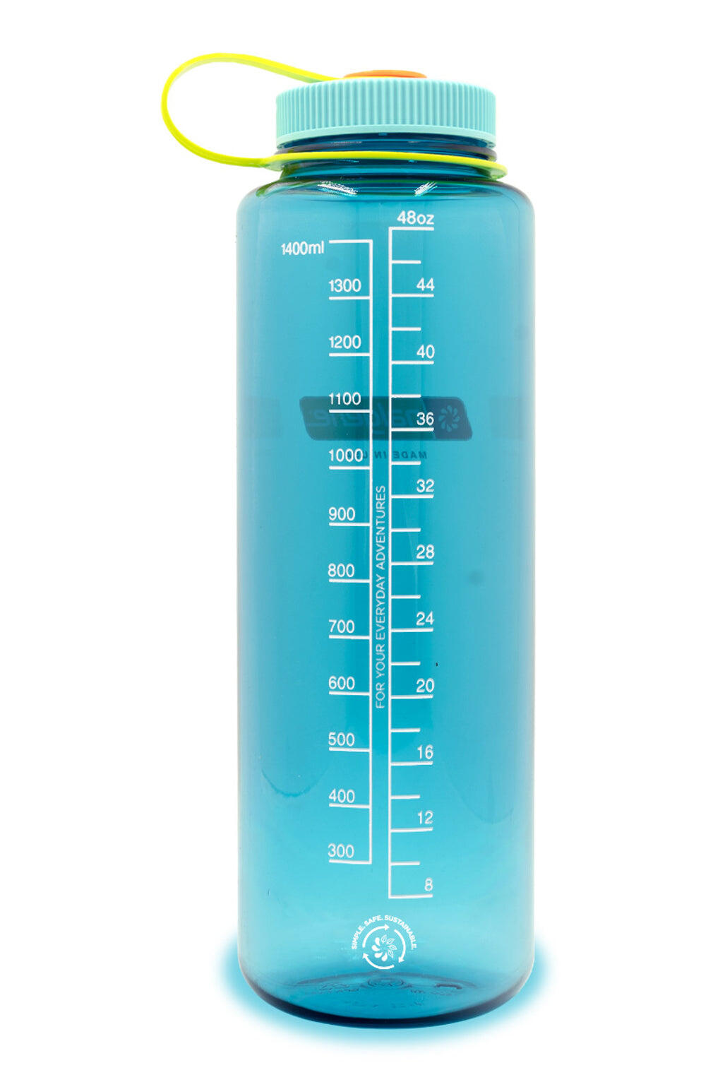 1.5L Wide Mouth Sustain Water Bottle - Made From 50% Plastic Waste - Turquoise 2/2