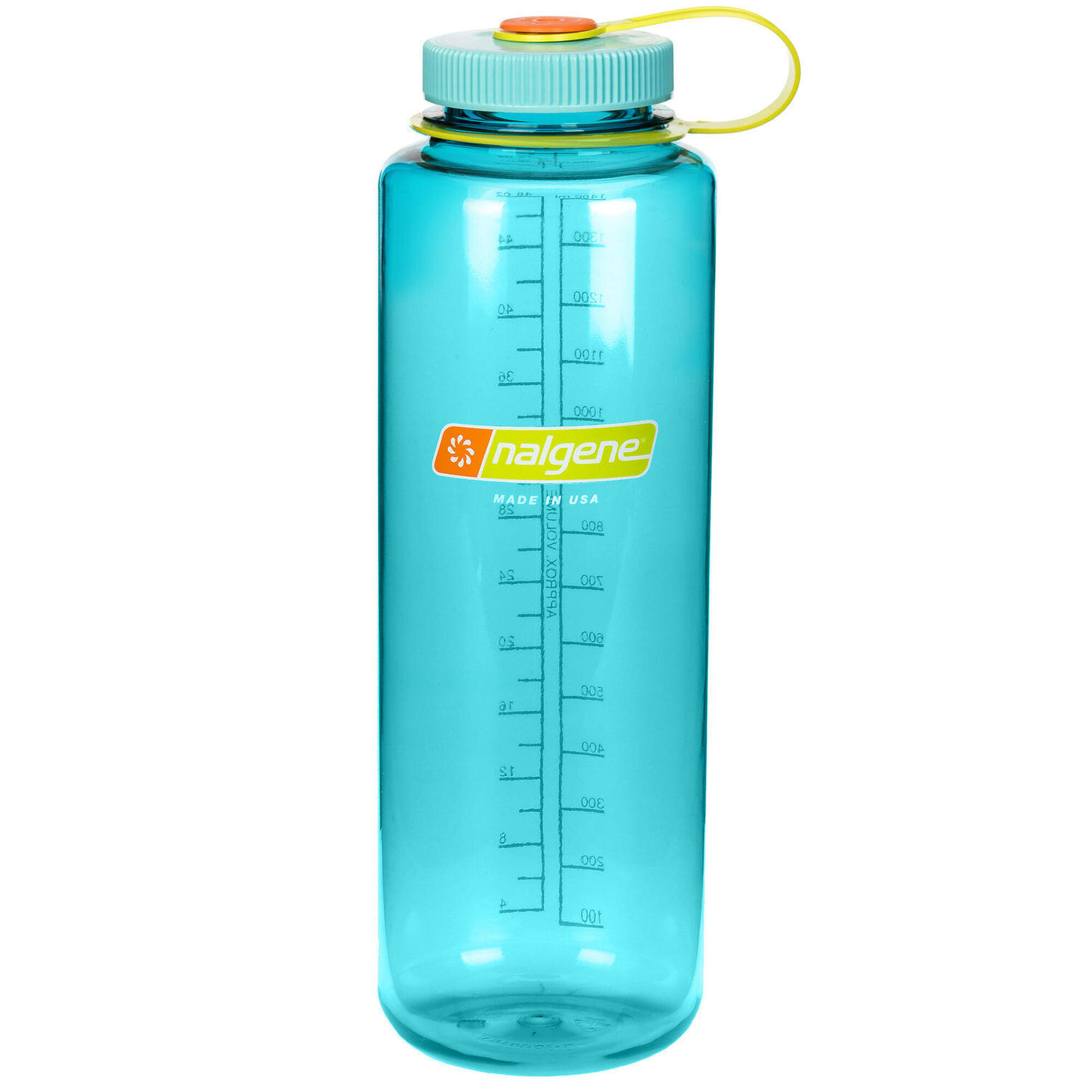 NALGENE 1.5L Wide Mouth Sustain Water Bottle - Made From 50% Plastic Waste - Turquoise