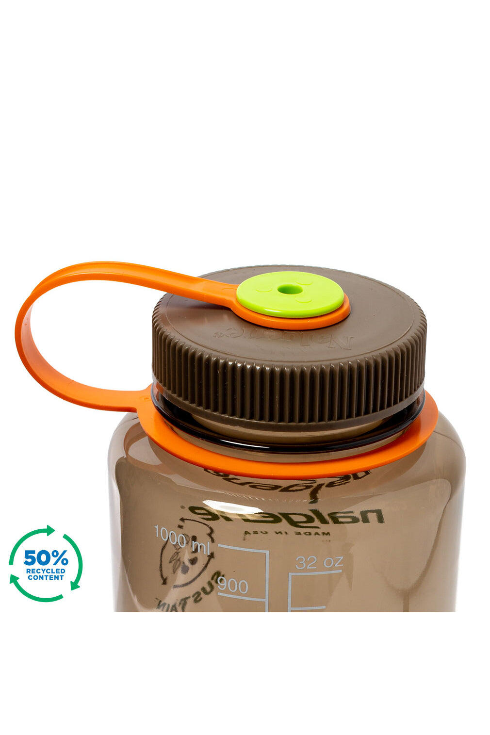 1L Wide Mouth Sustain Water Bottle - Made From 50% Plastic Waste - Bark Brown 3/5