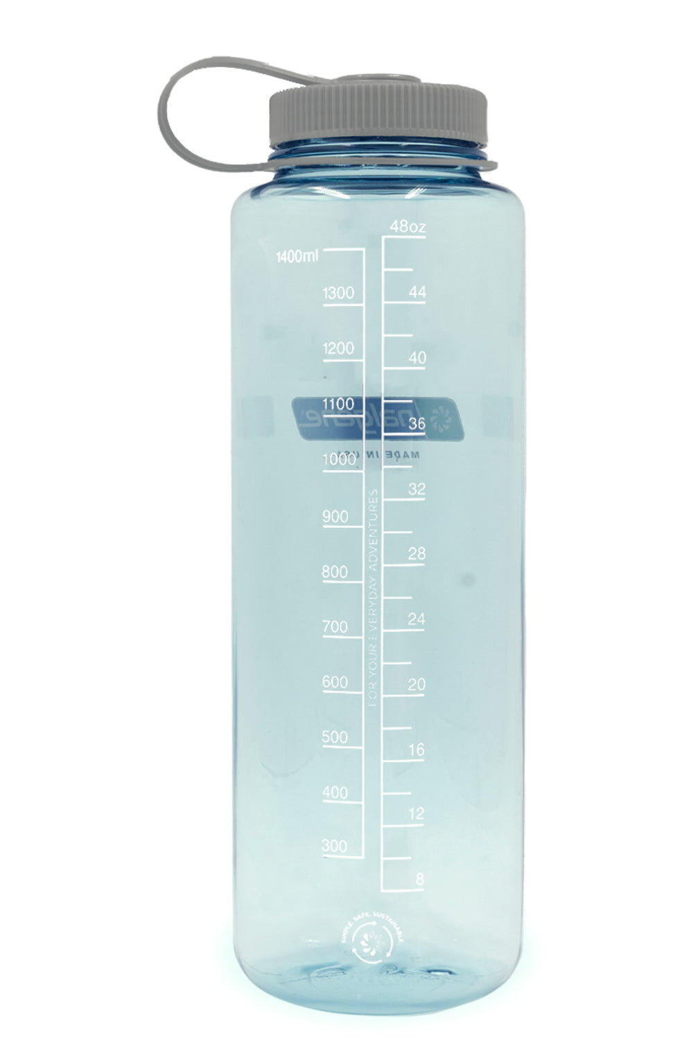 1.5L Wide Mouth Sustain Water Bottle - Made From 50% Plastic Waste - Blue Grey 2/2