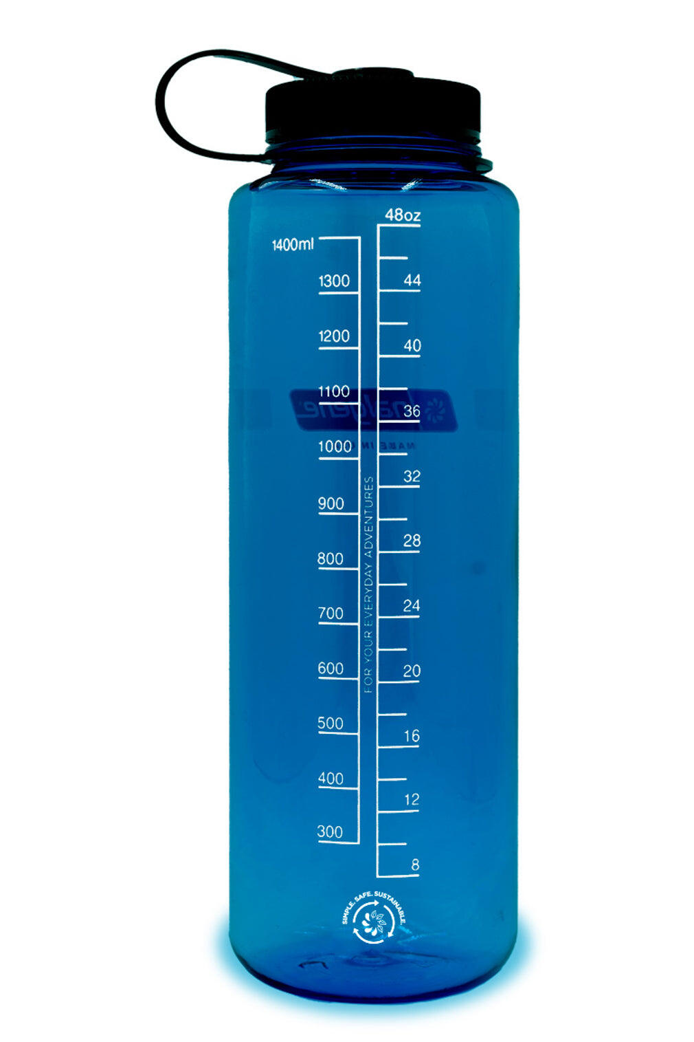 1.5L Wide Mouth Sustain Water Bottle - Made From 50% Plastic Waste - Blue 2/2